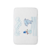 Snowman en wind in de winter badmat (Voorkant Verticaal)