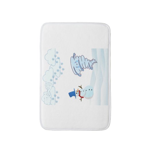 Snowman en wind in de winter badmat (Voorkant Verticaal)