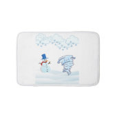 Snowman en wind in de winter badmat (Voorkant)