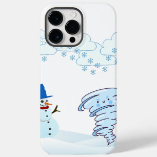 Snowman en wind in de winter Case-Mate iPhone 14 pro max hoesje