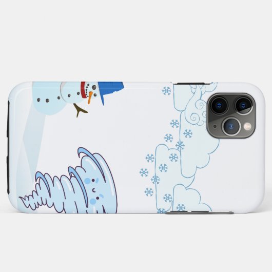 Snowman en wind in de winter Case-Mate iPhone case (Achterkant (horizontaal))
