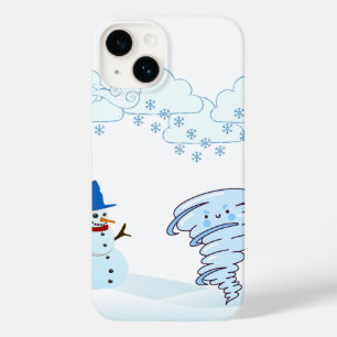 Snowman en wind in de winter Case-Mate iPhone 14 hoesje