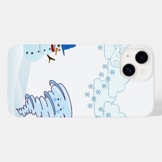 Snowman en wind in de winter Case-Mate iPhone case (Achterkant (horizontaal))