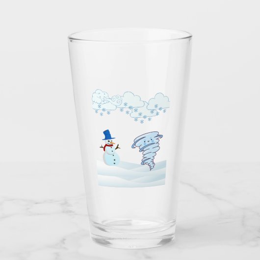 Snowman en wind in de winter glas (Voorkant)