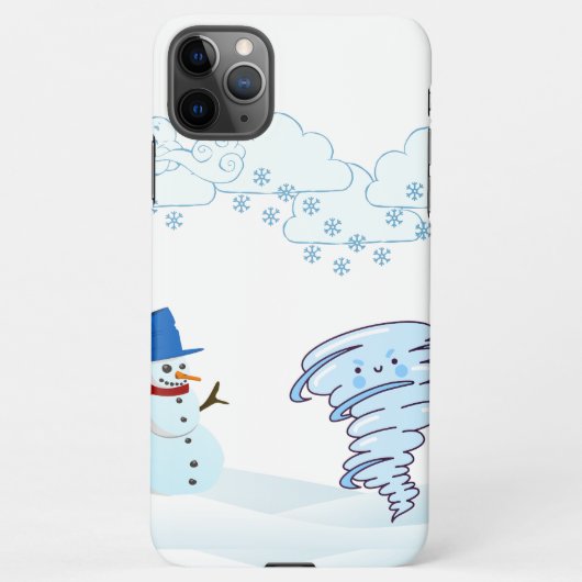 Snowman en wind in de winter iPhone hoesje (Achterkant)