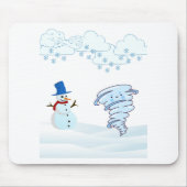 Snowman en wind in de winter muismat (Voorkant)
