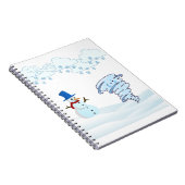 Snowman en wind in de winter notitieboek (Rechterzijde)