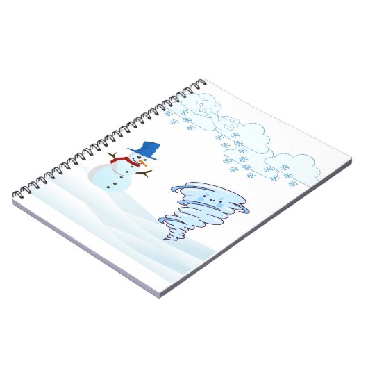 Snowman en wind in de winter notitieboek (Linkerzijde)