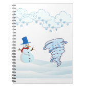 Snowman en wind in de winter notitieboek (Voorkant)