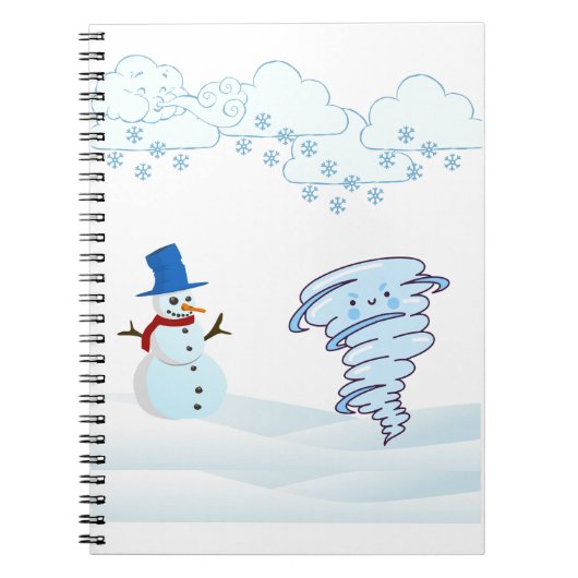 Snowman en wind in de winter notitieboek (Voorkant)