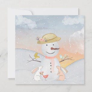Snowman en Winter Woodland Friends