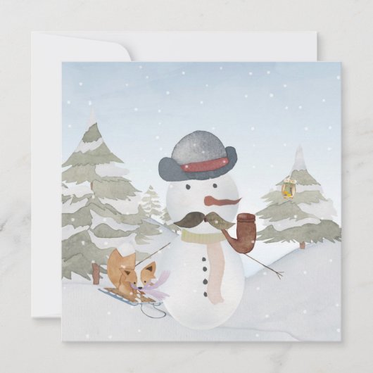 Snowman en Winter Woodland Friends (Voorkant)