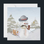 Snowman en Winter Woodland Friends<br><div class="desc">Dit prachtige levendige collectie van kindertekenende prints, kenmerkt een verscheidenheid aan schattige waterverf dieren in een wintersneeuwscène en een schattige sneeuwman omgeven door hoge sneeuw met sneeuwbedekte bomen die luisteren naar de lichte sneeuw van de gloeiende zon, terwijl de sneeuw valt. Deze leuke sneeuwmanafbeelding maakt een prachtig design voor de...</div>