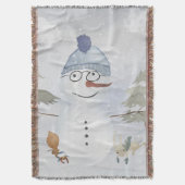 Snowman en Winter Woodland Friends Deken (Voorkant Verticaal)