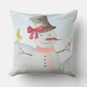 Snowman en Winter Woodland Friends Kussen
