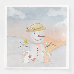 Snowman en Winter Woodland Friends Servetten