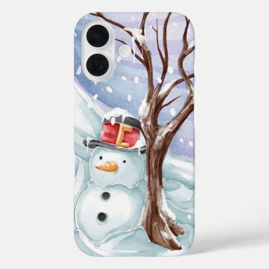 Snowman en Winterlandschap Case-Mate iPhone Case (Achterkant)