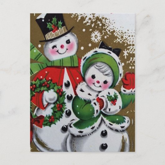 Snowman en zijn Vriendin Briefkaart (Voorkant)