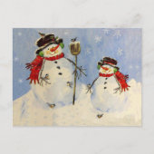 Snowman en Zoon Card Briefkaart (Voorkant)