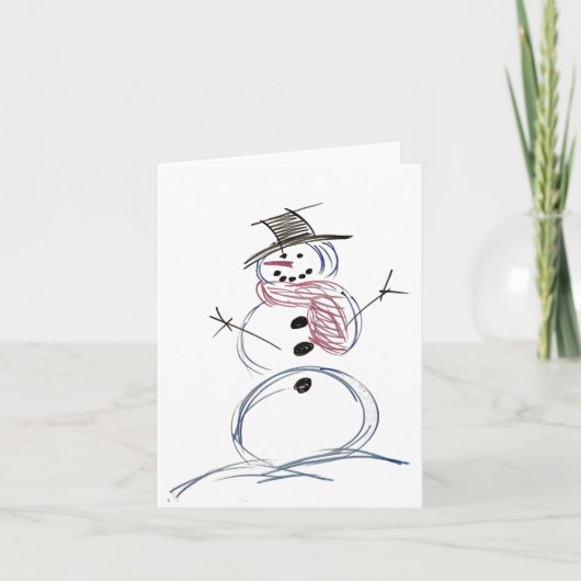 Snowman Epic Joy Christmas Wenskaart Bedankkaart (Voorkant)