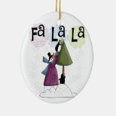 Snowman Fa La La La Kerstkeepomwille Ornament (Rechts)