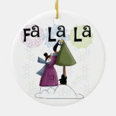 Snowman Fa La La La Kerstkeepomwille Ornament (Achterkant)