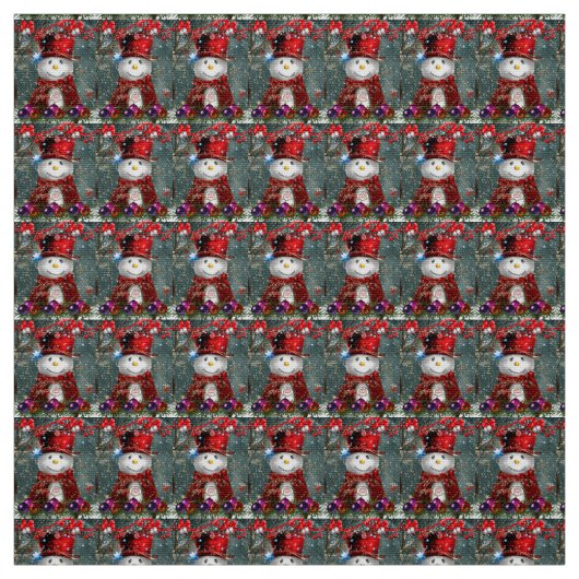 Snowman Fabric Stof (Swatch)