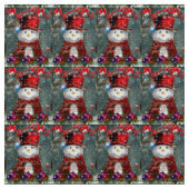 Snowman Fabric Stof (Close Up)