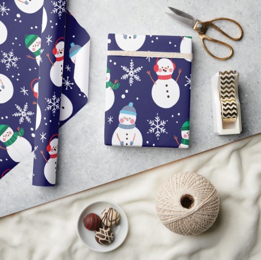 Snowman Face Background  Gift Cadeaupapier (Crafts)