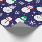 Snowman Face Background Gift Cadeaupapier (Hoek)