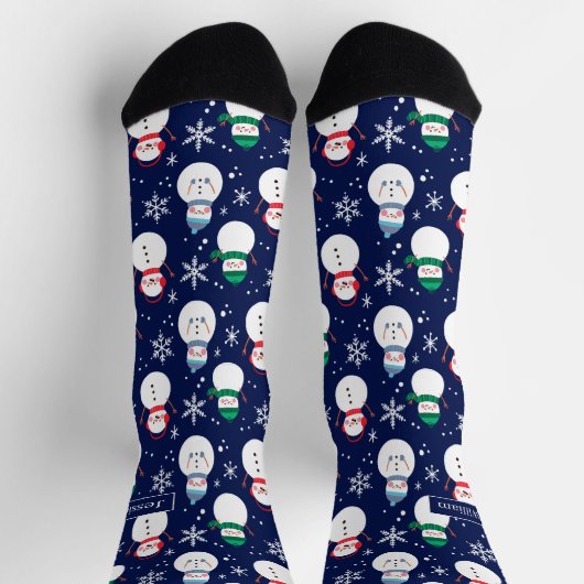 Snowman Face Background  Gift Sokken (Top)