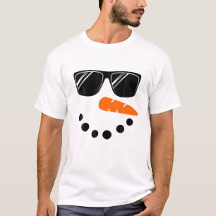 Snowman Face Boys Kinder Toddler Glasse Christmas  T-shirt
