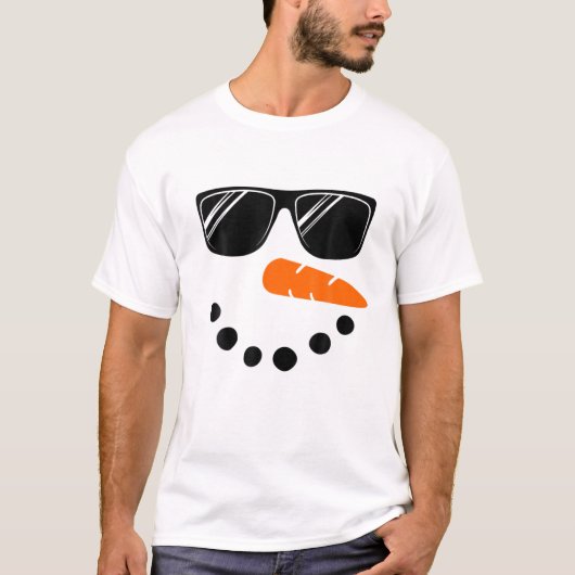 Snowman Face Boys Kinder Toddler Glasse Christmas  T-shirt (Voorkant)