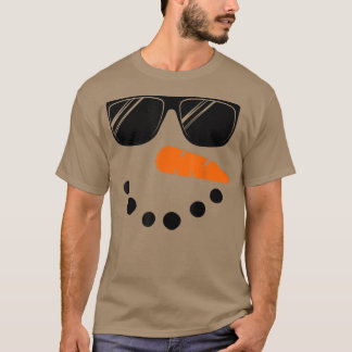Snowman Face Boys Kinder Toddler Glasse Kerstmis T-shirt