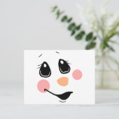 Snowman Face Briefkaart (Staand voorkant)