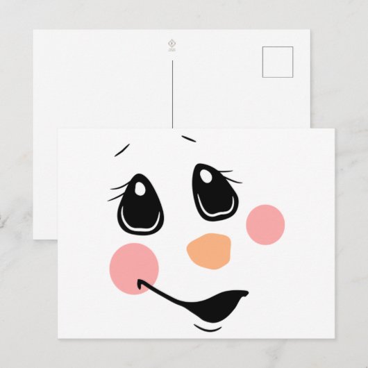Snowman Face Briefkaart (Voorkant / Achterkant)