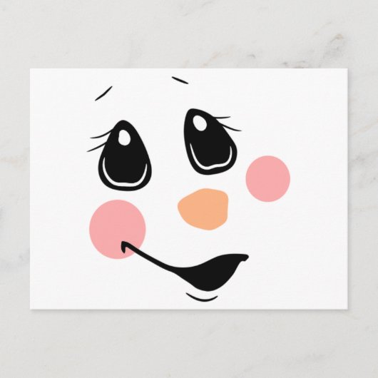 Snowman Face Briefkaart (Voorkant)