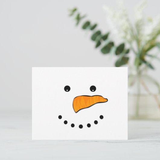 Snowman Face Briefkaart (Staand voorkant)