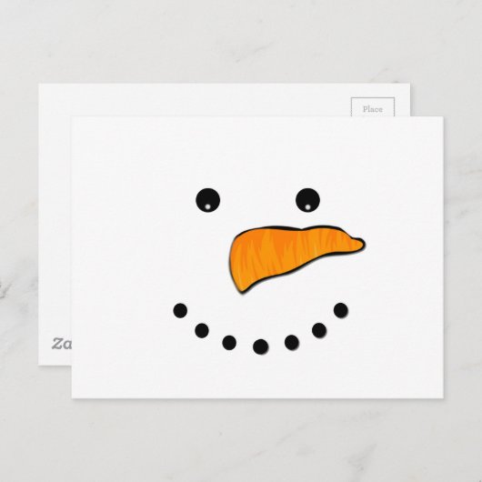 Snowman Face Briefkaart (Voorkant / Achterkant)