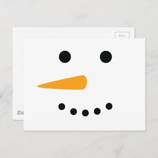 Snowman Face Briefkaart (Voorkant / Achterkant)
