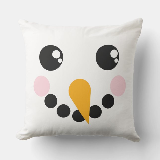 Snowman Face Buitenkussen (Voorkant)