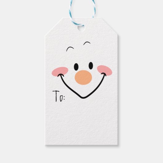 Snowman Face Cadeaulabel (Voorkant)