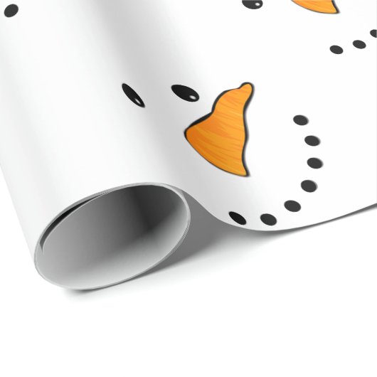 Snowman Face Cadeaupapier (Rol Hoek)