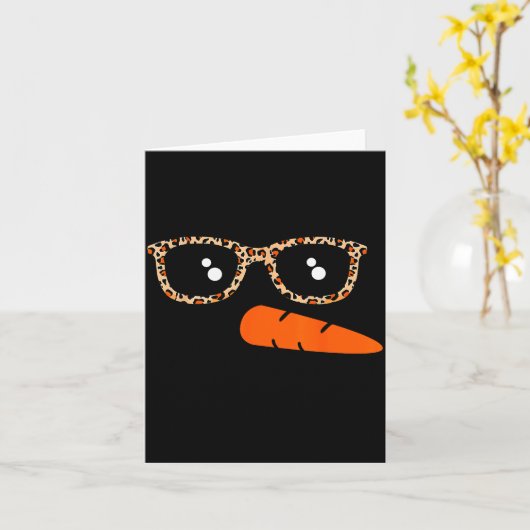 Snowman Face Carrot Nose Christmas Winter Cosplay  Kaart (Gele Bloem)