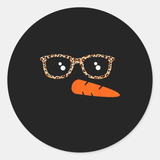 Snowman Face Carrot Nose Christmas Winter Cosplay Ronde Sticker (Voorkant)