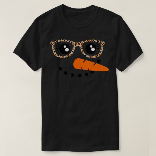 Snowman Face Carrot Nose Kerstwinter Cosplay T-shirt (Design voorkant)