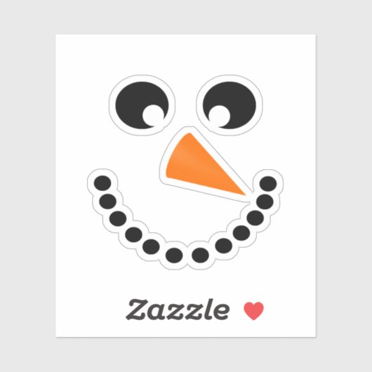 Snowman Face Christmas Sticker (Vel)
