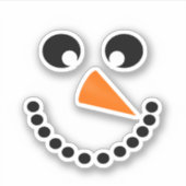 Snowman Face Christmas Sticker (Voorkant)