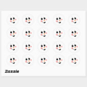 Snowman Face Classic Round Sticker (Vel)