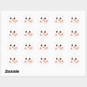 Snowman Face Classic Round Sticker (Vel)